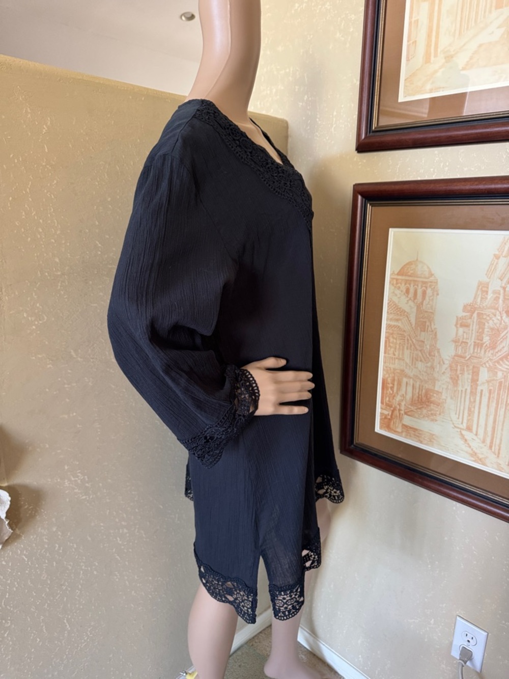 Isaac Mizrahi Women’s Black Beach Swim Cover-up Dress sz XL